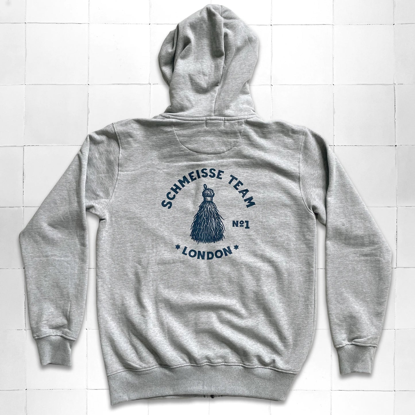 No.1 Schmeisse Team Zip-Up Hoodie Light Heather Grey
