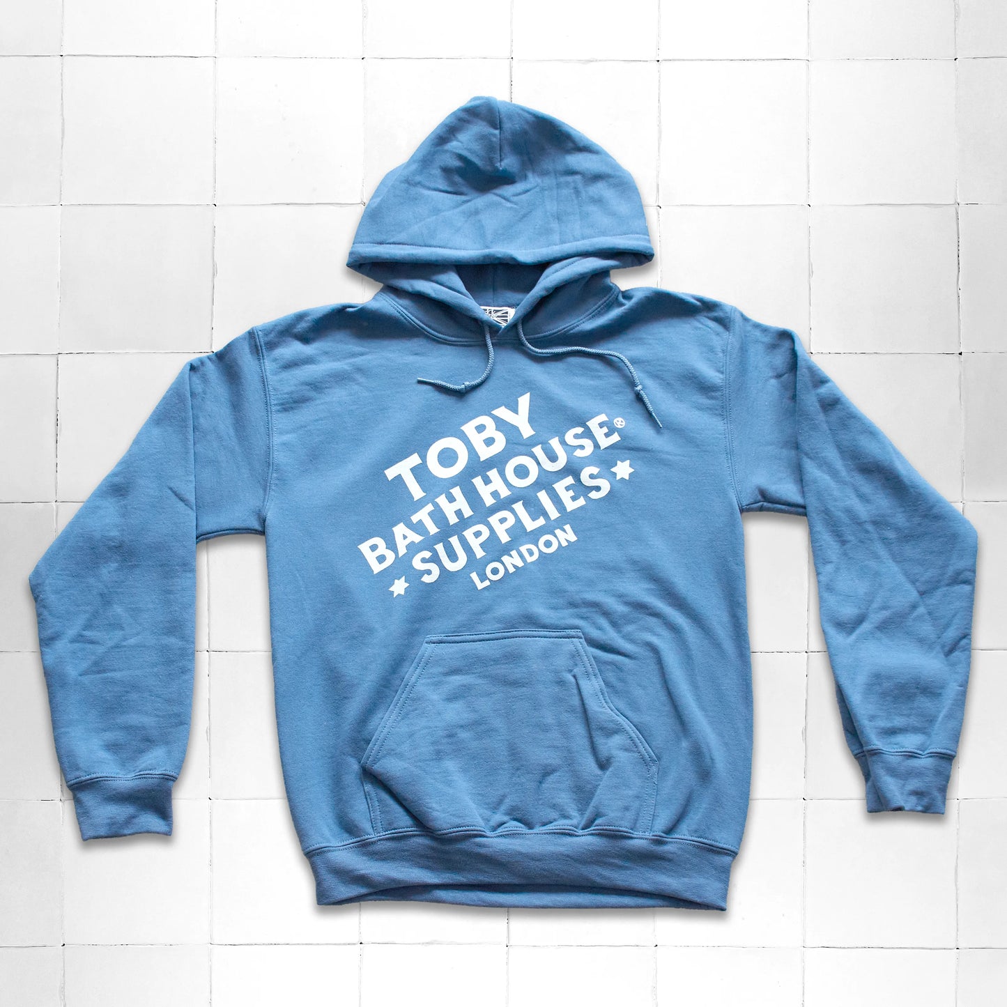 Pullover Hoodie TBHS Block Logo Stone Washed Denim