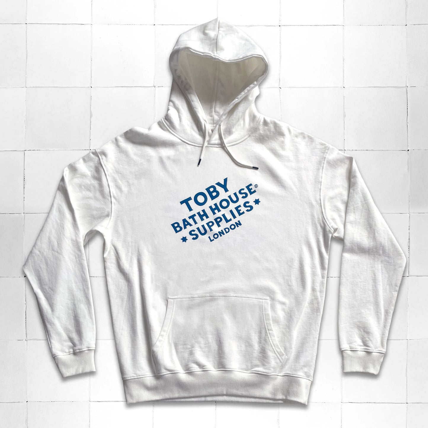 Pullover Hoodie TBHS Block Logo Stone Washed White