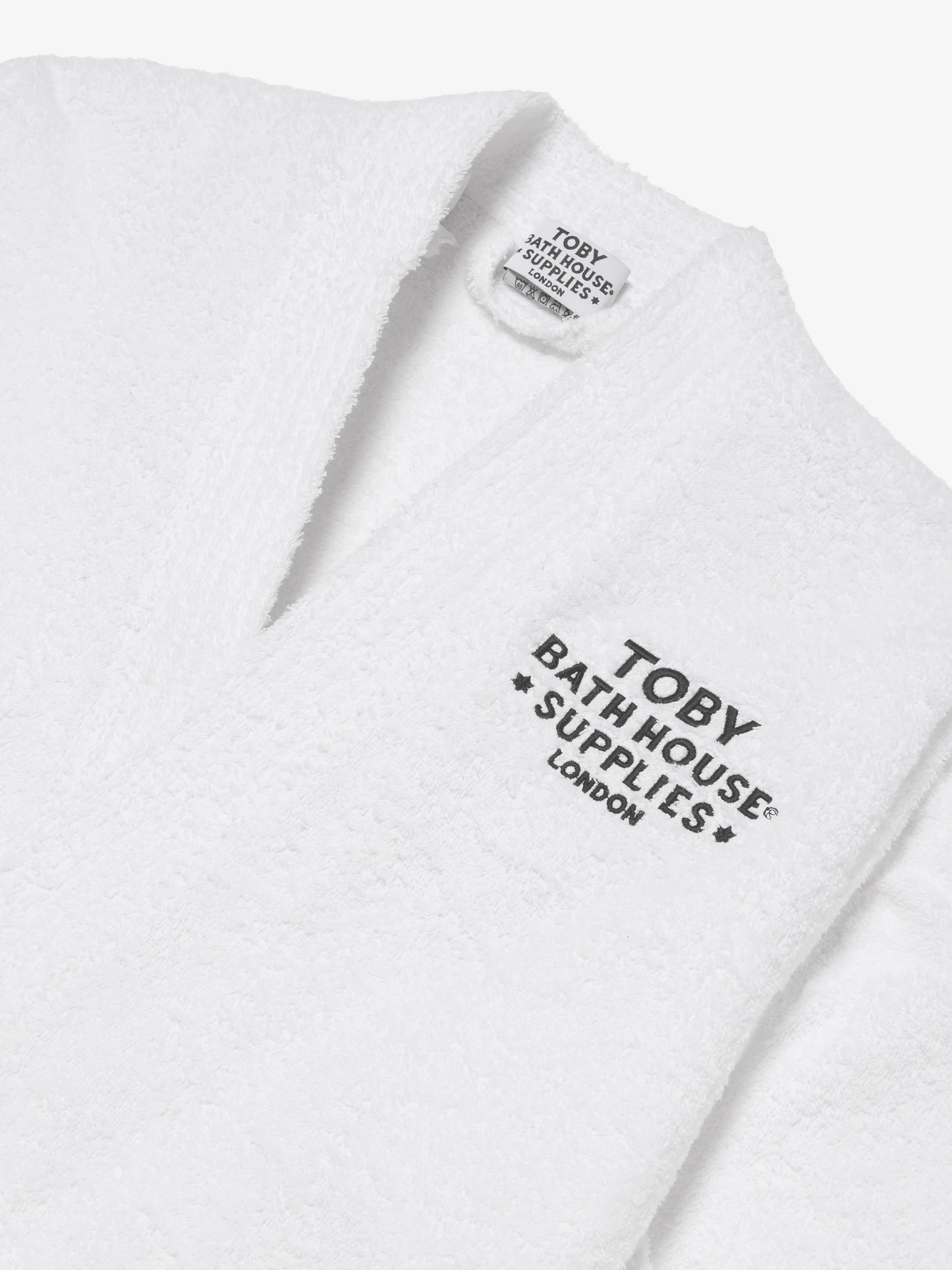 Towelling Bath Robe White for Men
