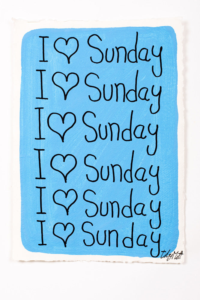 I ♥ Sunday - Small - A4 - Blue
