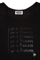 I am a Princess Black on Black 3/4 Raglan T