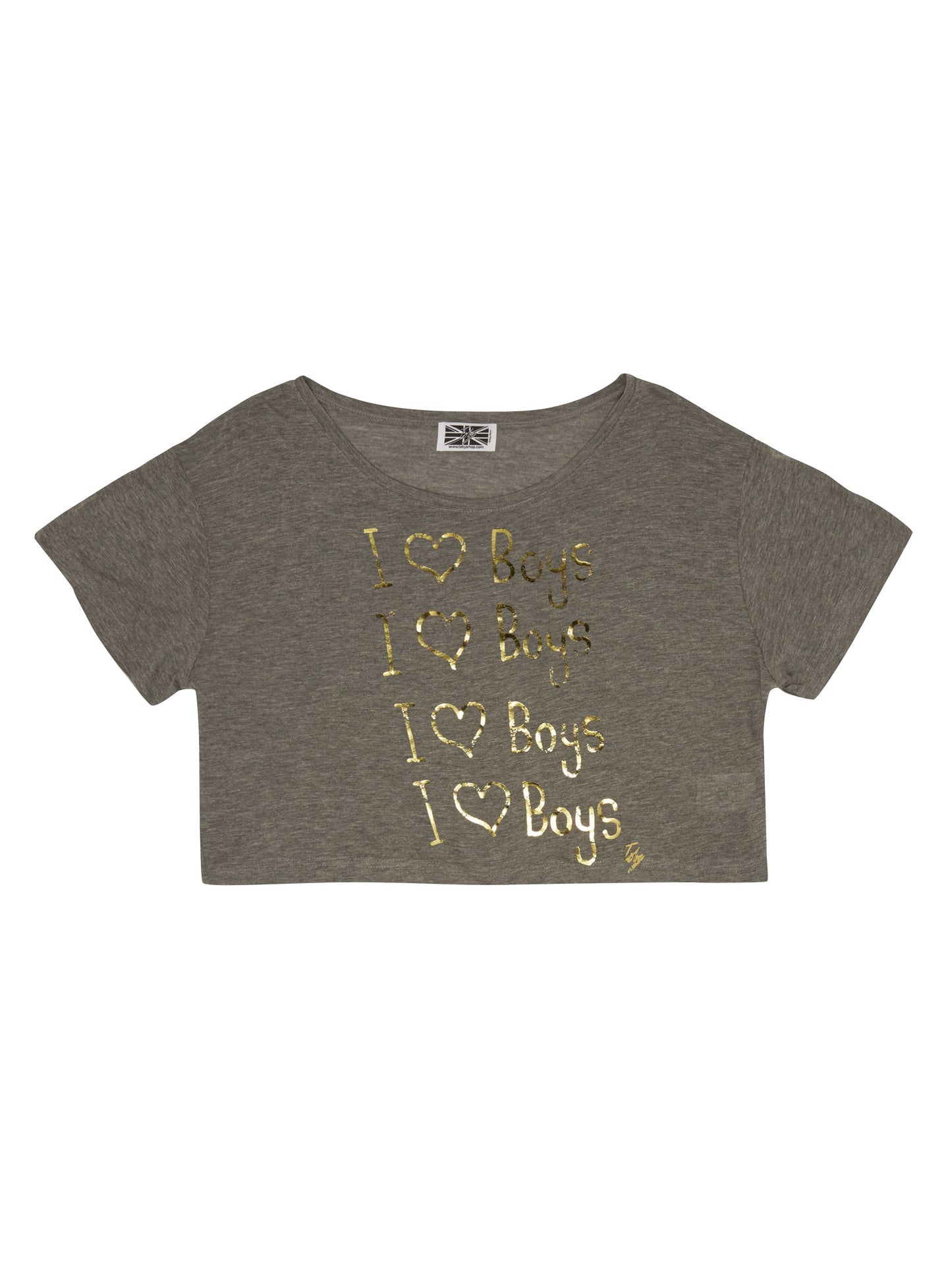 I Love Boys Cropped Top T
