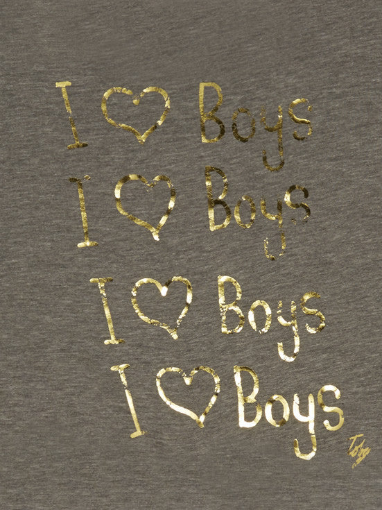 I Love Boys Cropped Top T