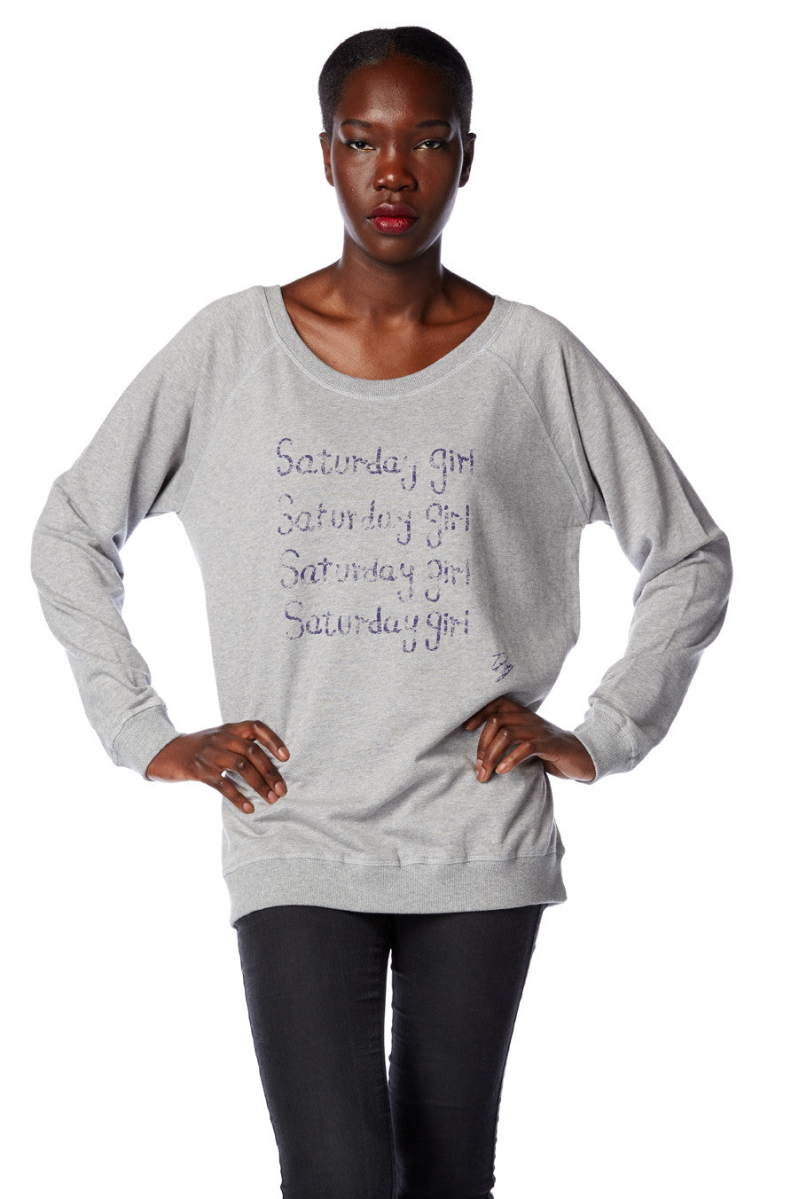 Saturday Girl Scooped Neck Sweatshirt