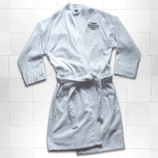 Towelling Bath Robe White