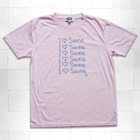 I Love Sauna T-Shirt Stone Washed Pink