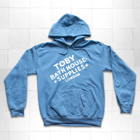 Pullover Hoodie TBHS Block Logo Stone Washed Denim