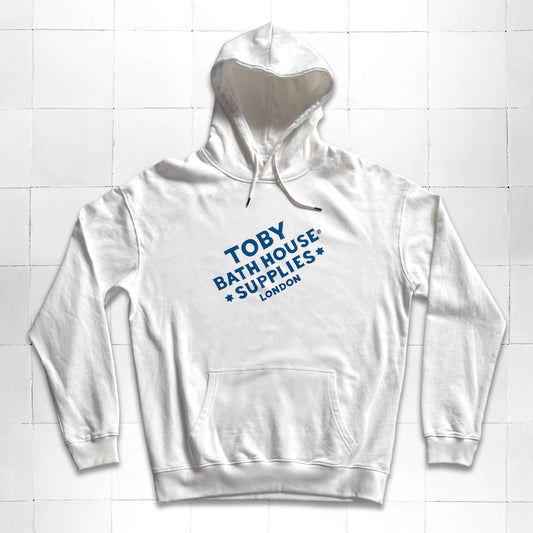 Pullover Hoodie TBHS Block Logo Stone Washed White