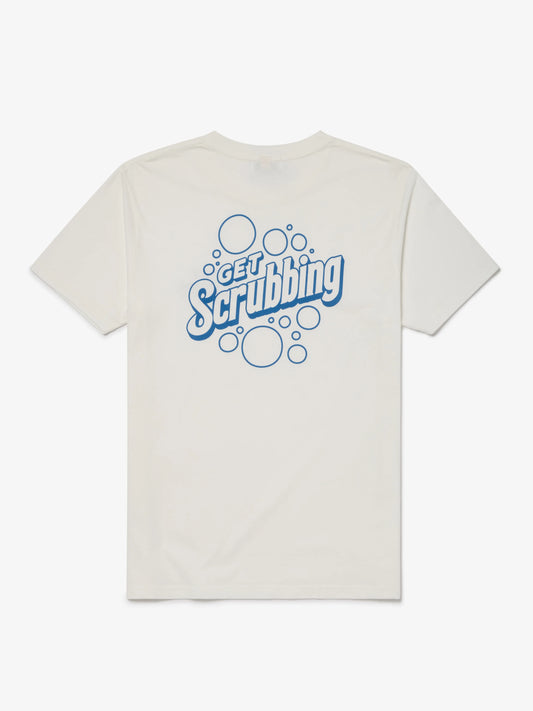 Get Scrubbing T Shirt Stone Wash White