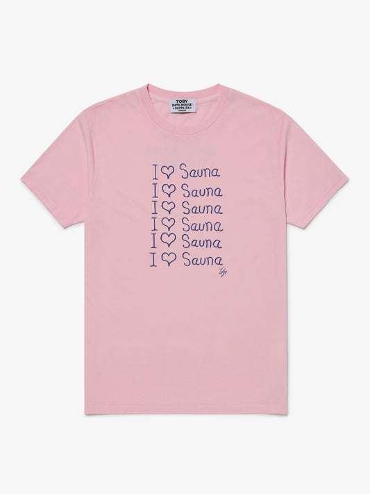 I Love Sauna T-Shirt Stone Washed Pink