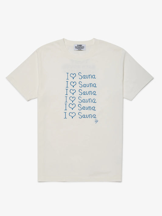 I Love Sauna T-Shirt Stone Washed White