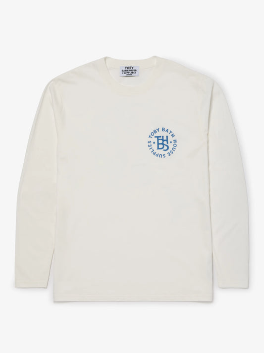 No.1 Schmeisse Team Long Sleeve T-Shirt Stone Washed White