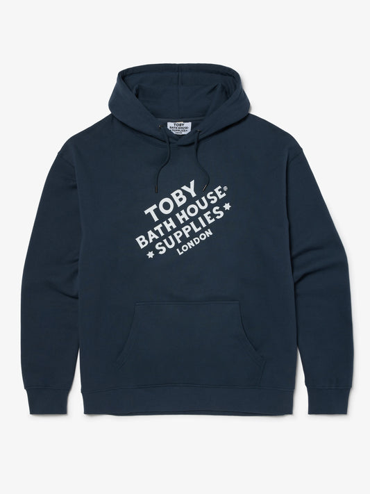 Pullover Hoodie TBHS Block Logo Stone Washed Denim