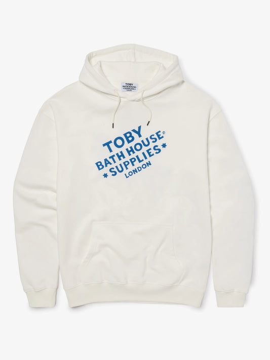 Pullover Hoodie TBHS Block Logo Stone Washed White