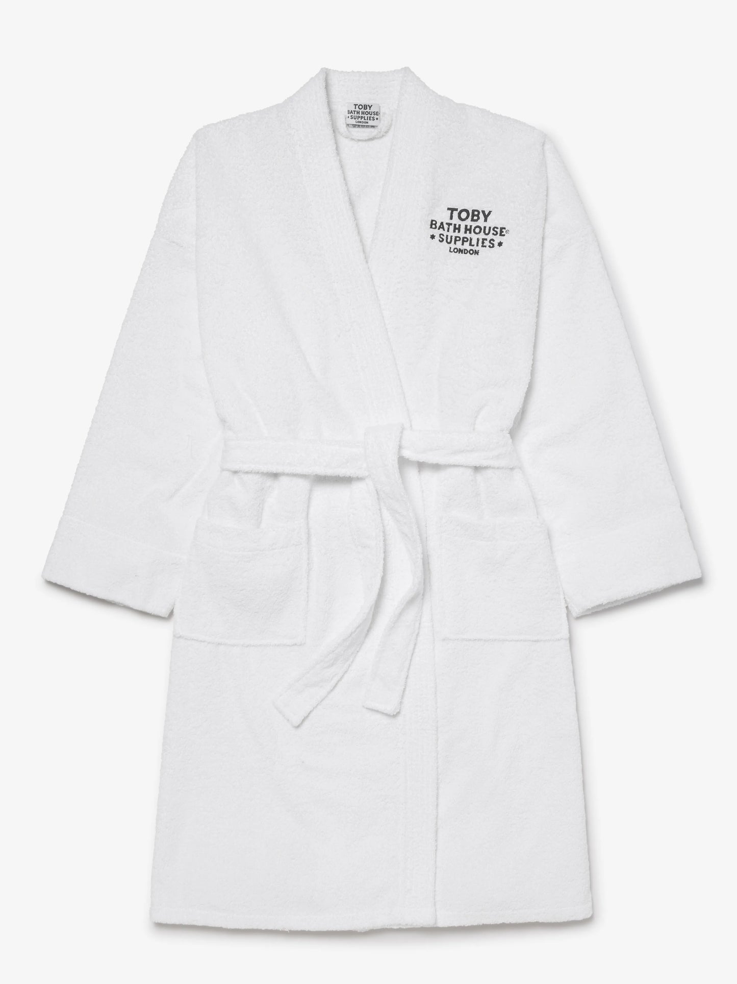 Towelling Bath Robe White for Women