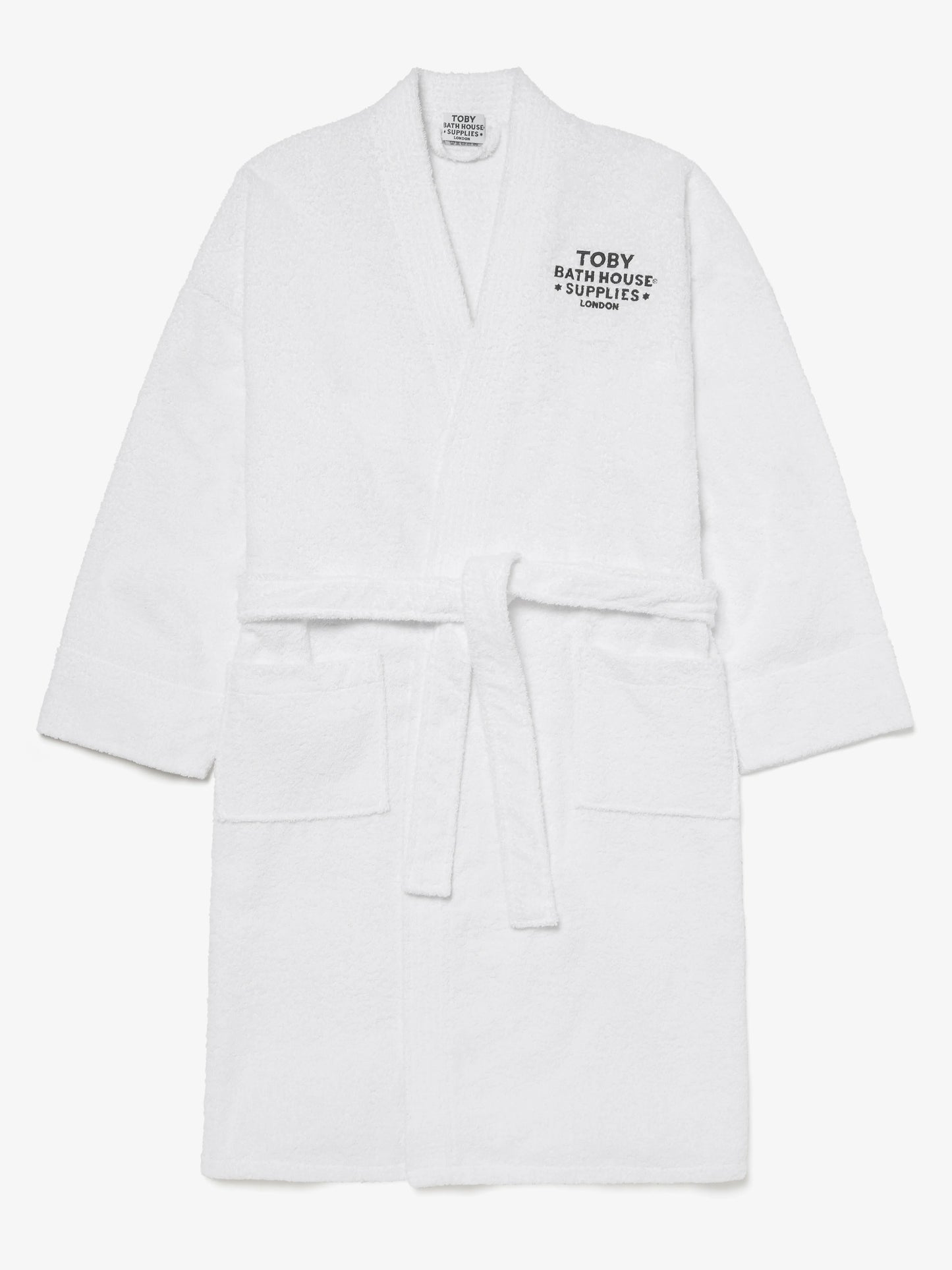 Towelling Bath Robe White for Men