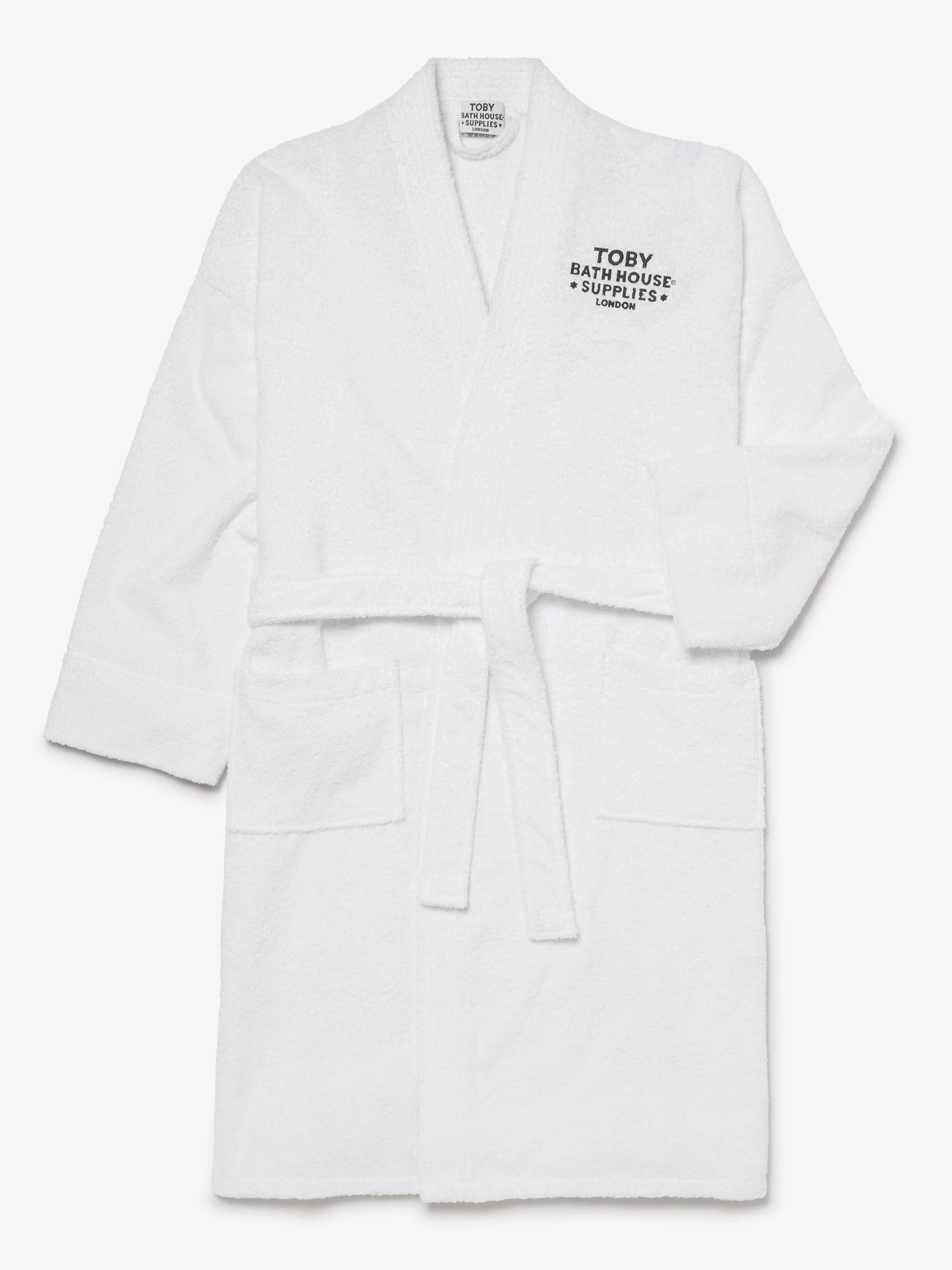 Towelling Bath Robe White for Men