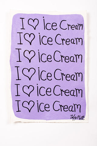 I ♥ ice cream - Small - A4 - Lilac