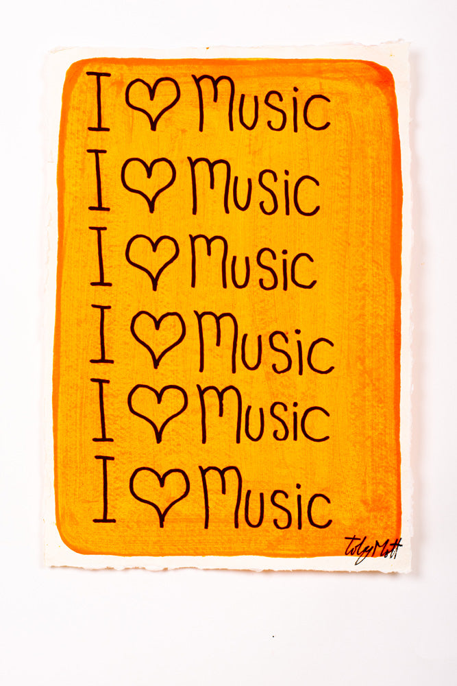 I ♥ Music - Small - A4 - Orange