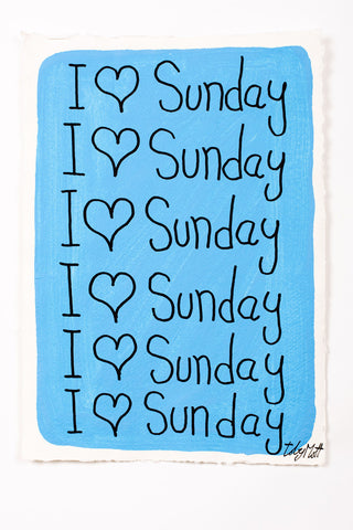 I ♥ Sunday - Small - A4 - Blue