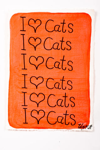 I ♥ Cats - Small - A4 - Red