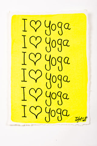 I ♥ Yoga - Small - A4 - Yellow