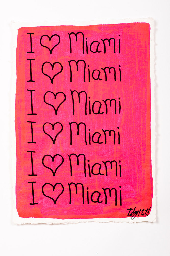 I ♥ Miami - Small - A4 - Pink
