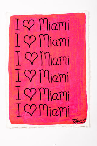 I ♥ Miami - Small - A4 - Pink