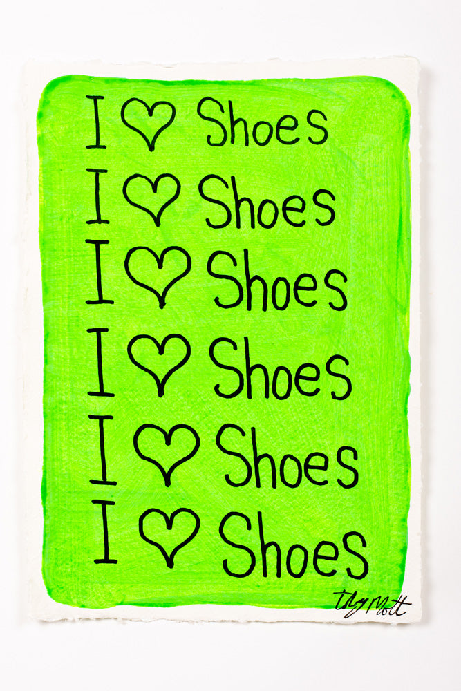 I ♥ Shoes - Small - A4 - Green