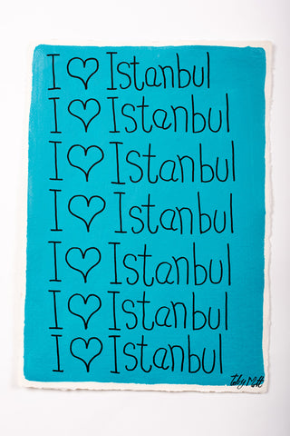I ♥ Istanbul - Medium - A3 - Turquoise