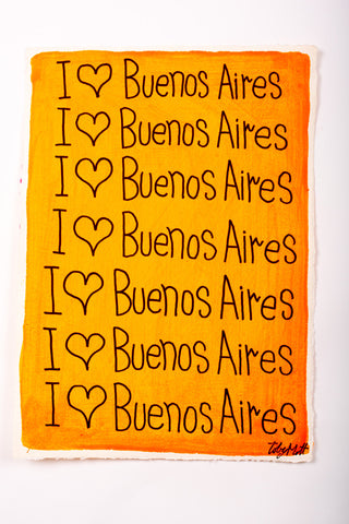 I ♥ Buenos Aires - Medium - A3 - Orange