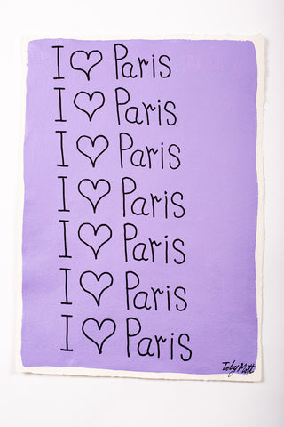 I ♥ Paris - Medium - A3 - Lilac