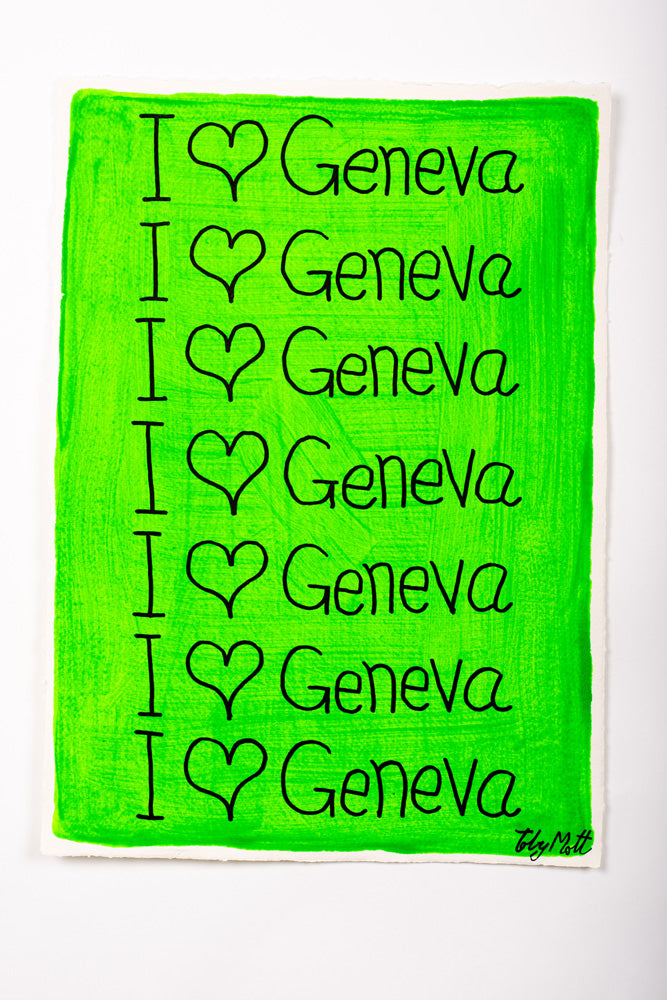 I ♥ Geneva - Medium - A3 - Green