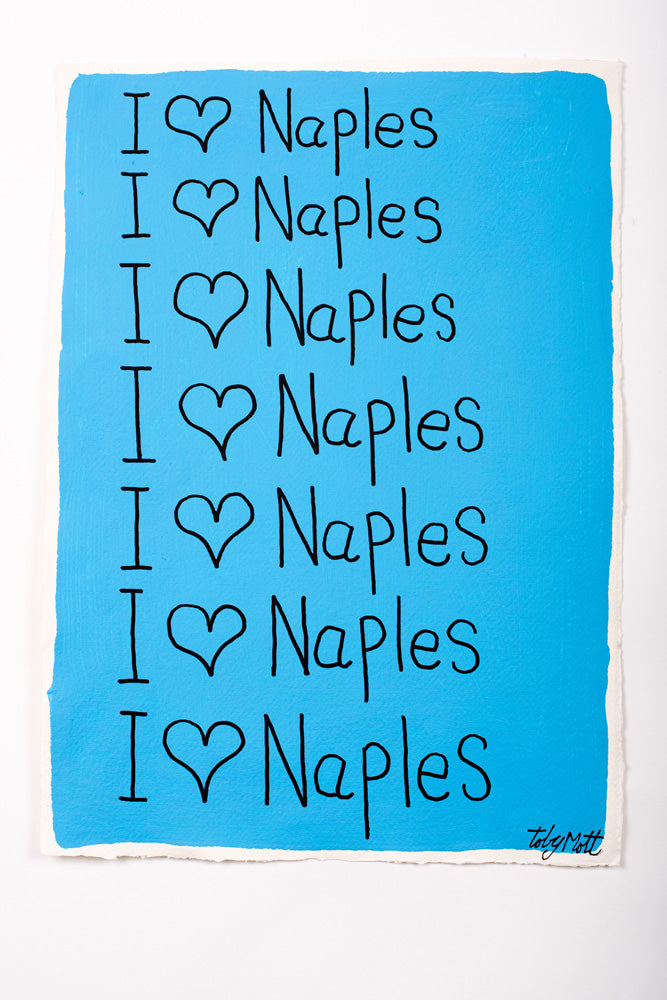 I ♥ Naples - Medium - A3 - Blue