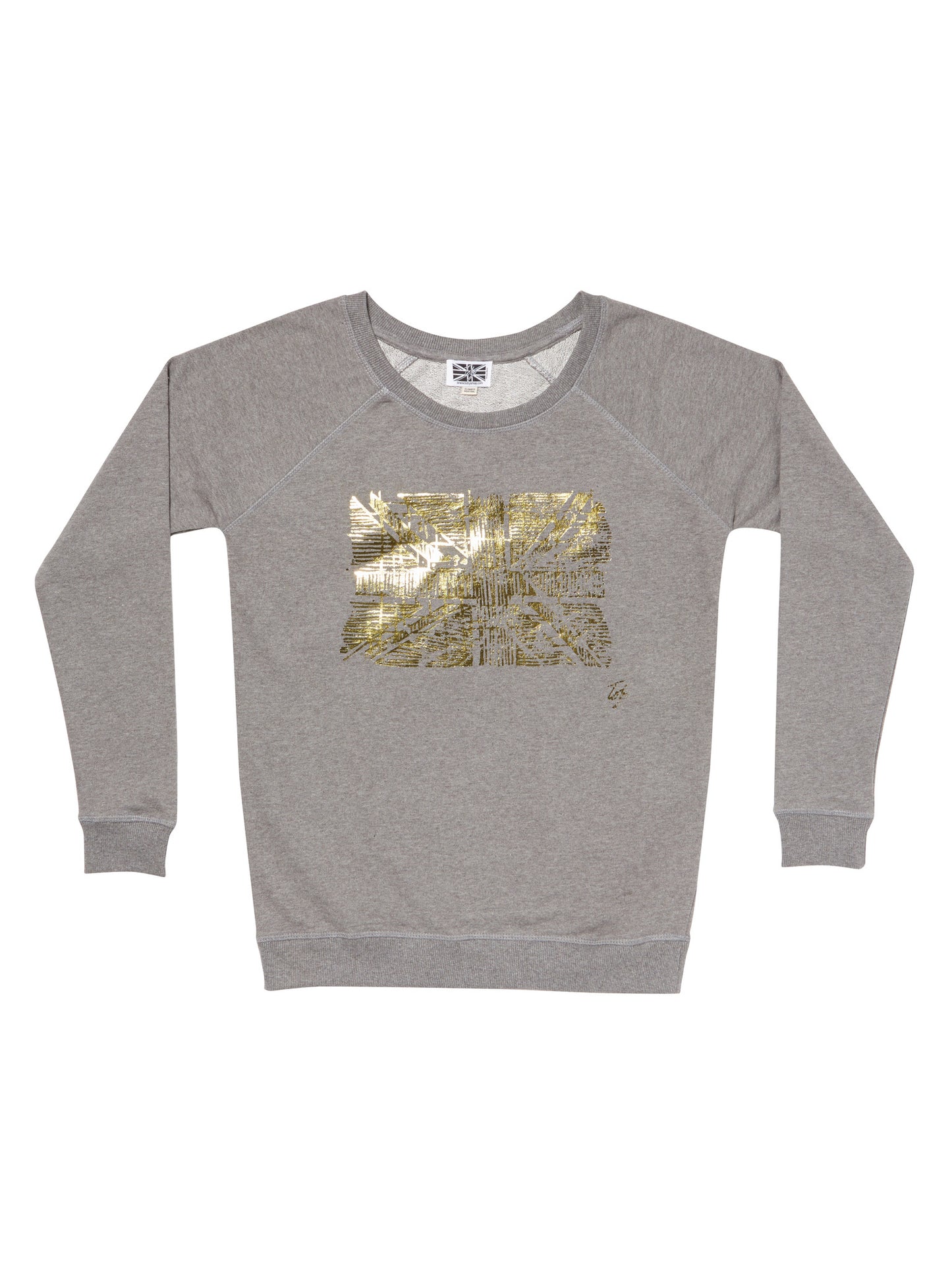 Union Jack Flag Scooped Neck Sweatshirt