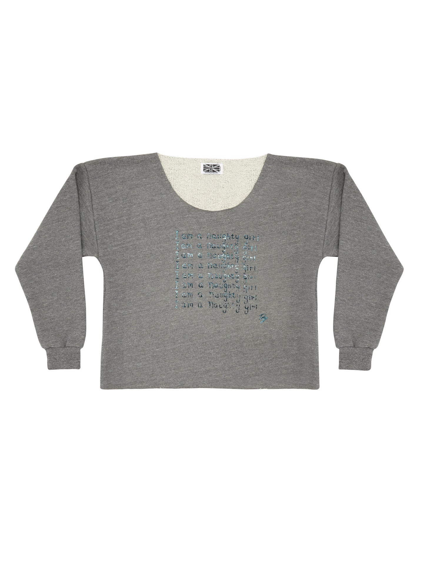 I am a Naughty Girl Crop Sweat