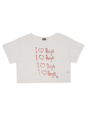 I Love Boys Cropped Top T