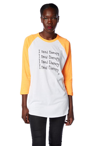 I Need Therapy Baseball Shirt, Toby Mott Original Vintage Collection