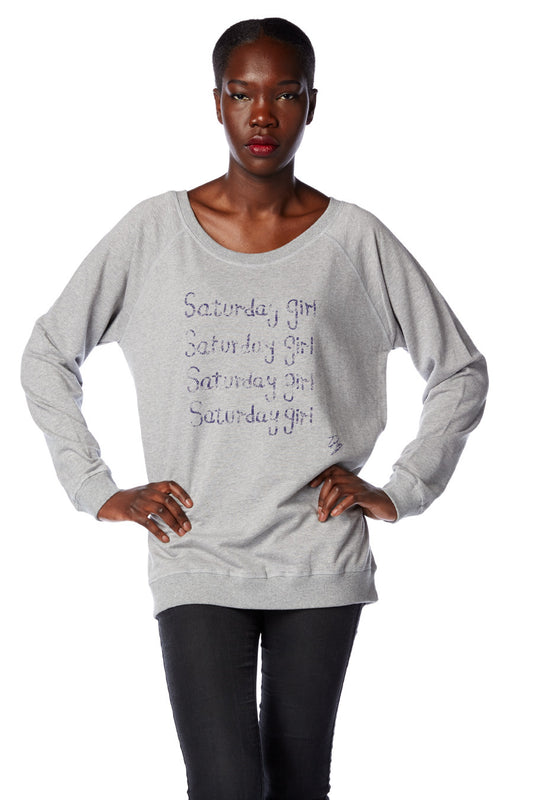 Saturday Girl Scooped Neck Sweatshirt