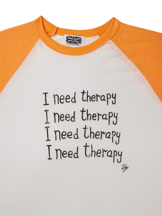 I Need Therapy Baseball Shirt, Toby Mott Original Vintage Collection